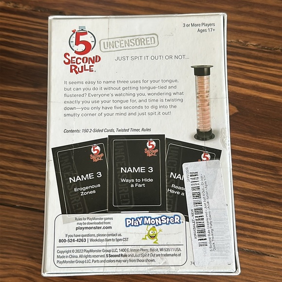 New in Box- 5 Second Rule Uncensored - Fun Card Game for Game Night - Ages 17+ - Picture 3 of 3